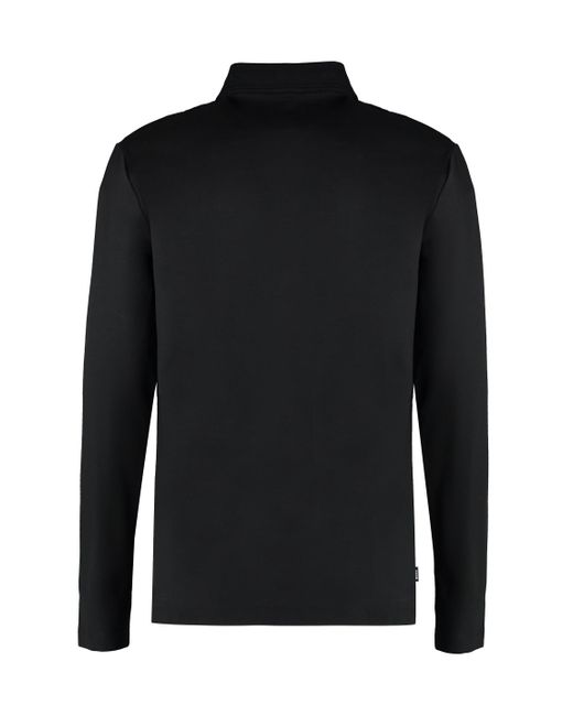 Boss Black Long Sleeve Cotton Polo Shirt for men