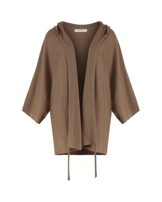 Max Mara Brown Aster Virgin Wool Cardigan Cardigans