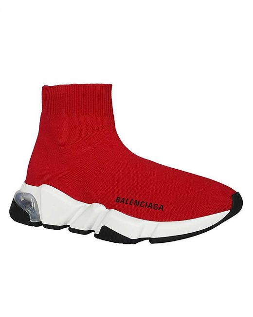 Sneakers Speed in maglia effetto calzino di Balenciaga in Rosso | Lyst