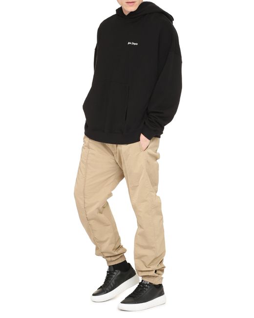 Palm Angels Black Classic Logo Emb Hoodie, Long Sleeves, 100% Cotton, Size: Medium for men