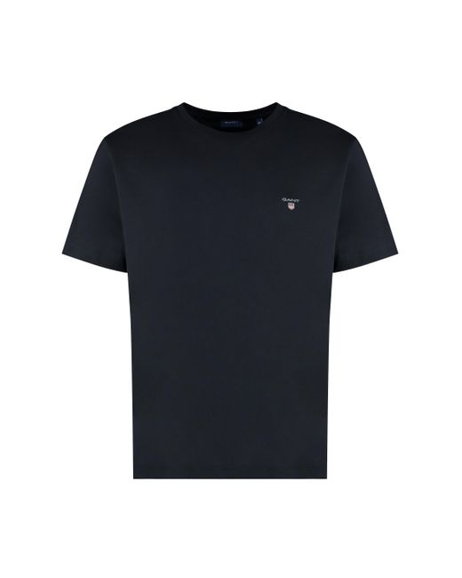 Gant Black Cotton Crew-neck T-shirt for men