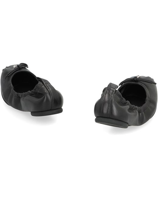 Hogan Black H684 Leather Ballet Flats