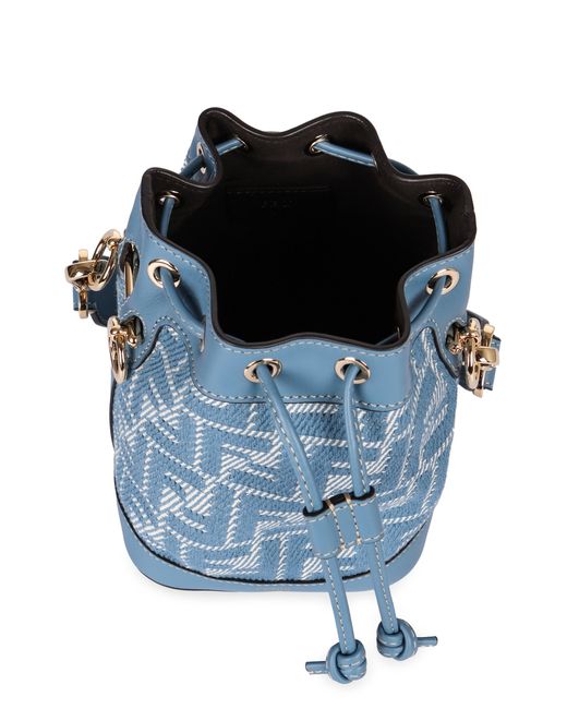 Fendi Blue Mon Tresor Mini Bucket Bag