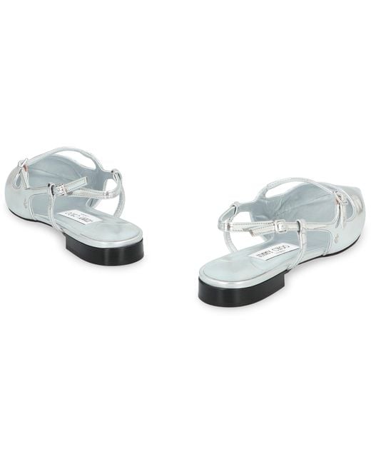 Jimmy Choo White Didi Leather Slingback Pumps