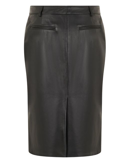GIUSEPPE DI MORABITO Black Leather Midi Skirt