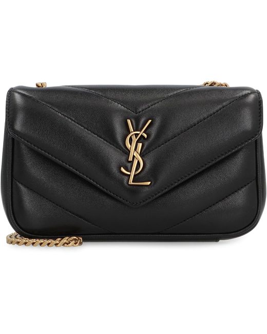 Borsa Loulou Mini in pelle di Saint Laurent in Black