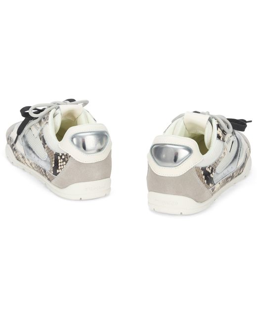 Pinko Multicolor Mesh And Leather Sneakers With Python Print