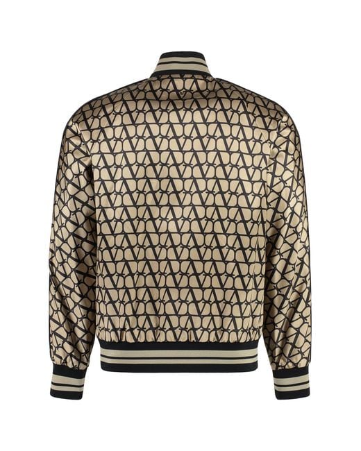 Valentino Garavani Black Printed Bomber Jacket for men