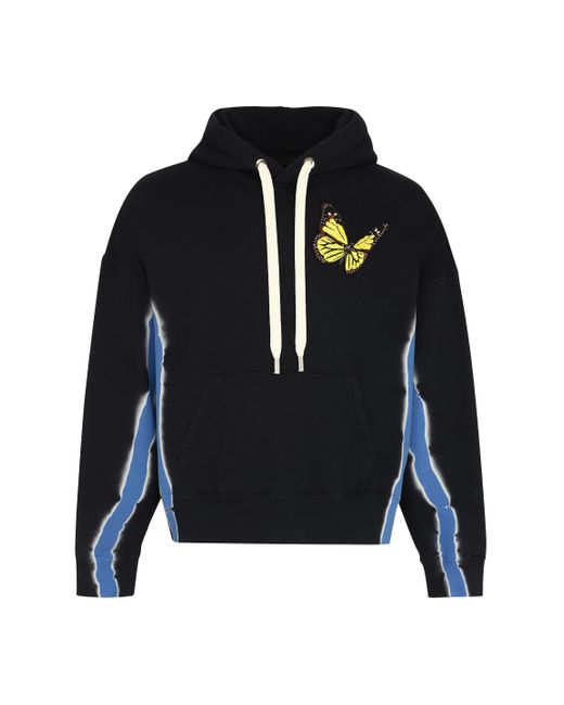 Palm Angels Blue Cotton Hoodie for men