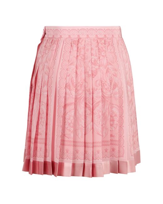 Versace Pink Printed Silk Skirt