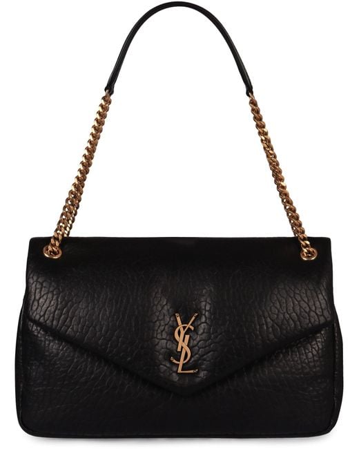 Saint Laurent Black Calypso Large Leather Shoulder Bag