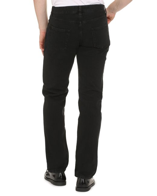 Saint Laurent Black Button Detailed Straight Leg Jeans for men