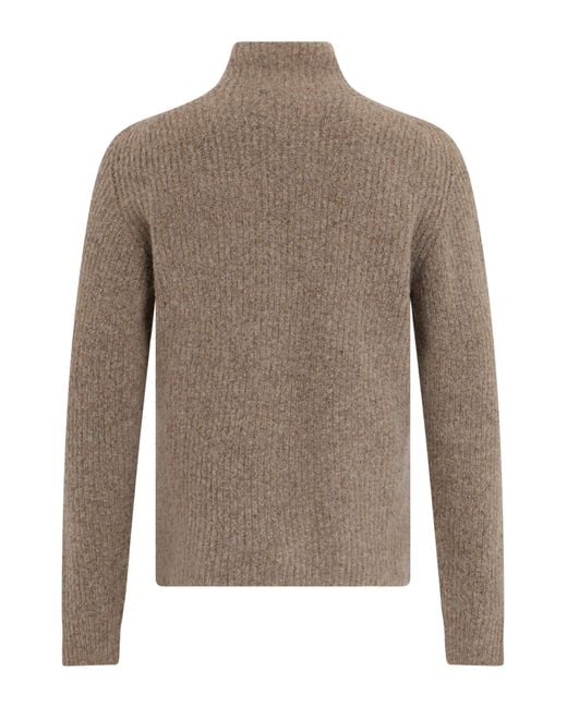 Roberto Collina Brown High-Neck Pullover for men