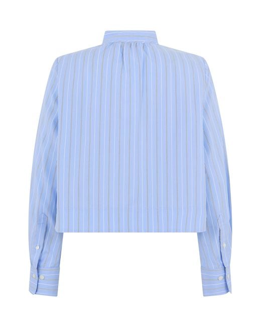 Veronica Beard Blue Striped Crop Top
