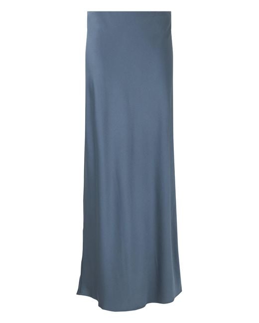 Vince Blue Maxi Satin Skirt
