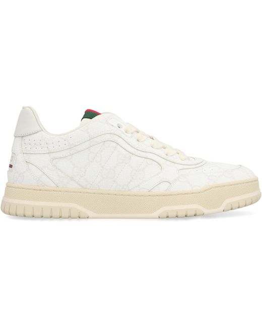 Gucci White Re-Web Sneakers