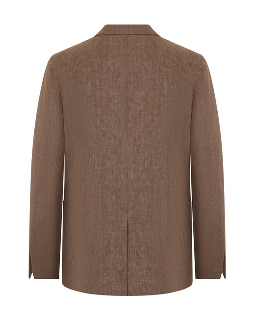 Slowear Brown Linen Single-Breasted Jacket for men