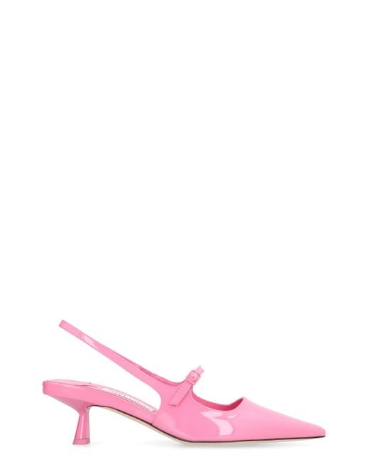 Jimmy Choo Pink Solid Pointed Toe Pumps
