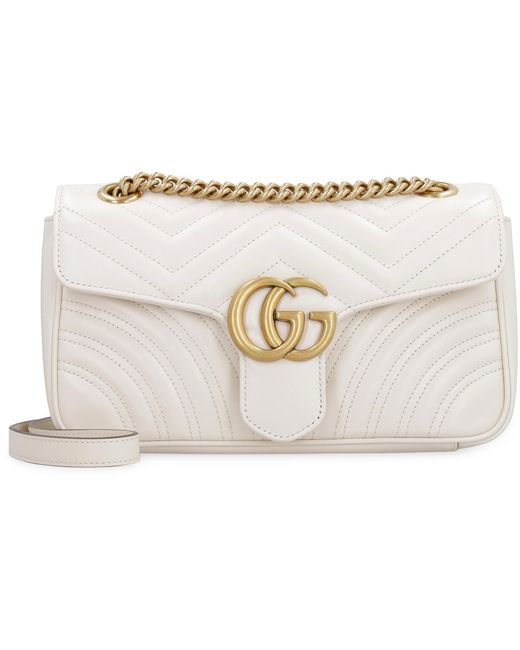 Gucci Natural GG Marmont Quilted Leather Bag
