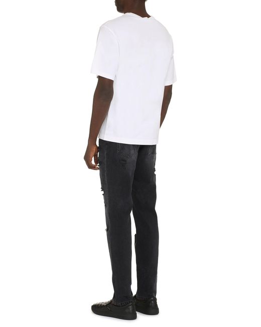 Dolce & Gabbana White Dolce & Gabbana Cotton Crew-Neck T-Shirt for men