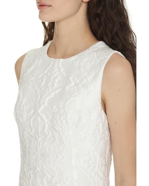 Dolce & Gabbana White A-line Mini Brocade Dress