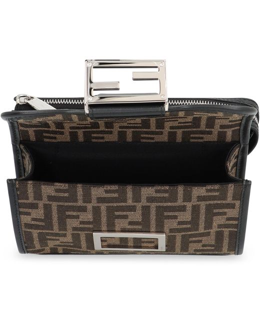 Fendi Black Baguette Double Fabric Shoulder Bag for men