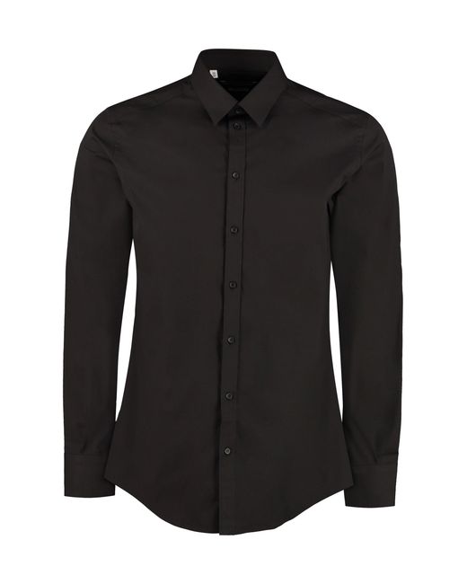 Dolce & Gabbana Black Classic Italian Collar Cotton Shirt for men