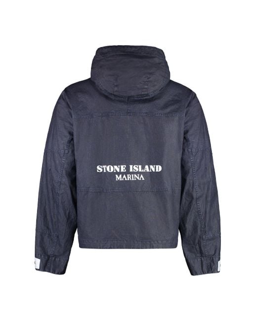 Stone Island Blue Linen Jacket for men
