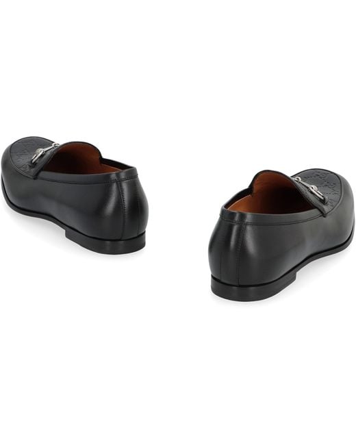 Gucci Black Leather Loafers for men