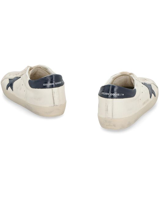 Golden Goose Deluxe Brand White Super-Star Leather Low-Top Sneakers for men