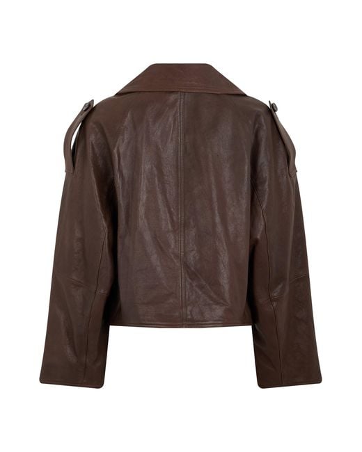 Weekend by Maxmara Brown Short Leather Jacket
