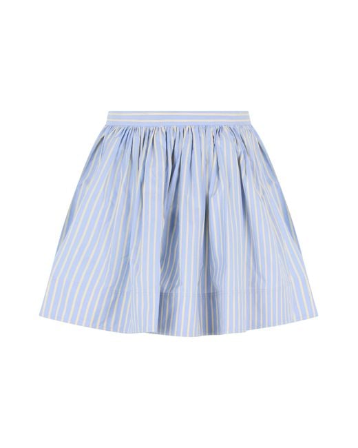 Rabanne Blue Short Striped Skirt