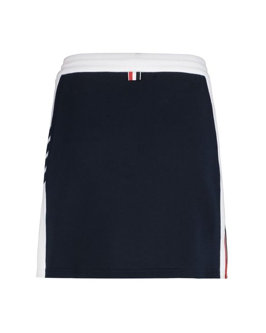 Thom Browne Blue Jersey Cotton Miniskirt