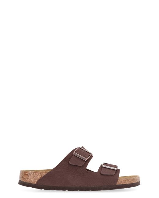Birkenstock Brown Arizona Bs Leather Slides for men
