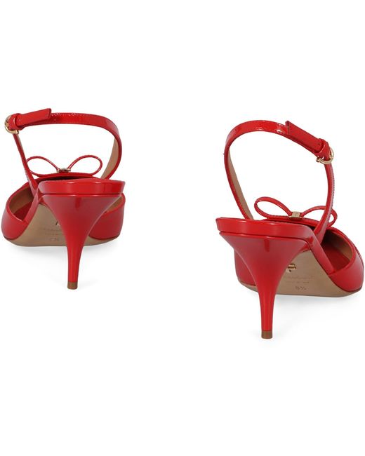 Ferragamo Red Leather Slingback Pumps