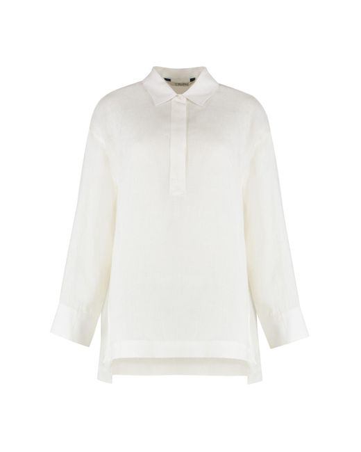 Max Mara White Varese Linen Shirt