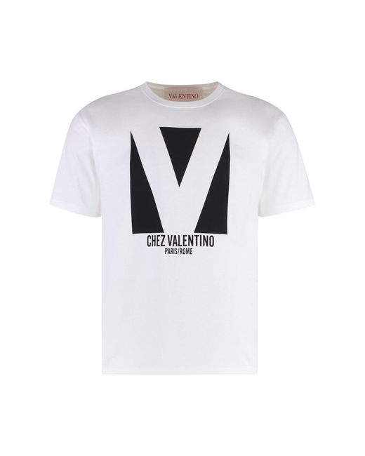 Valentino Garavani White Cotton Crew-Neck T-Shirt for men