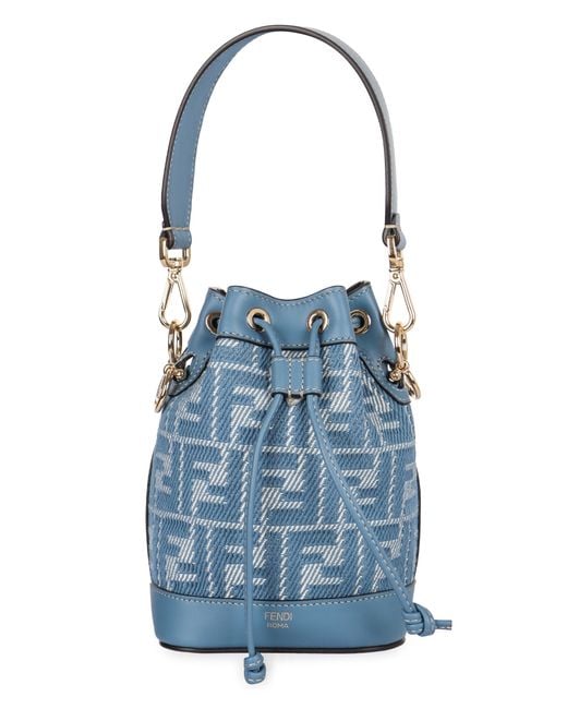 Fendi Blue Mon Tresor Mini Bucket Bag