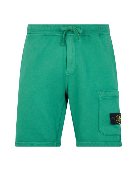 Stone Island Green Cotton Shorts