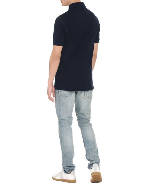 Polo in piquet di cotone di Dolce & Gabbana in Blue da Uomo