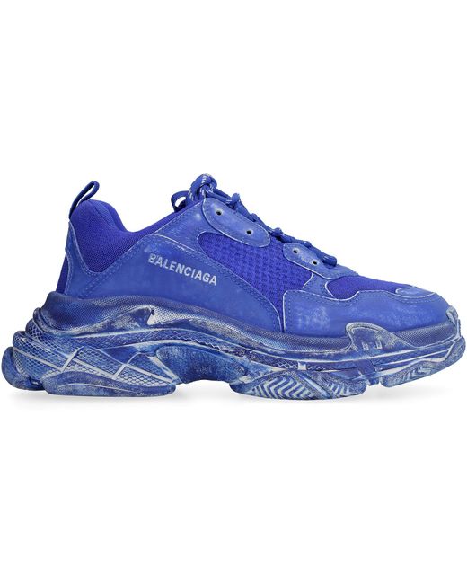 Balenciaga Rubber Triple S Low-top Sneakers in Blue for Men | Lyst