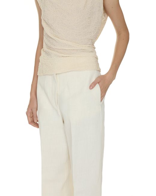 Pantaloni in misto lino di Fabiana Filippi in White