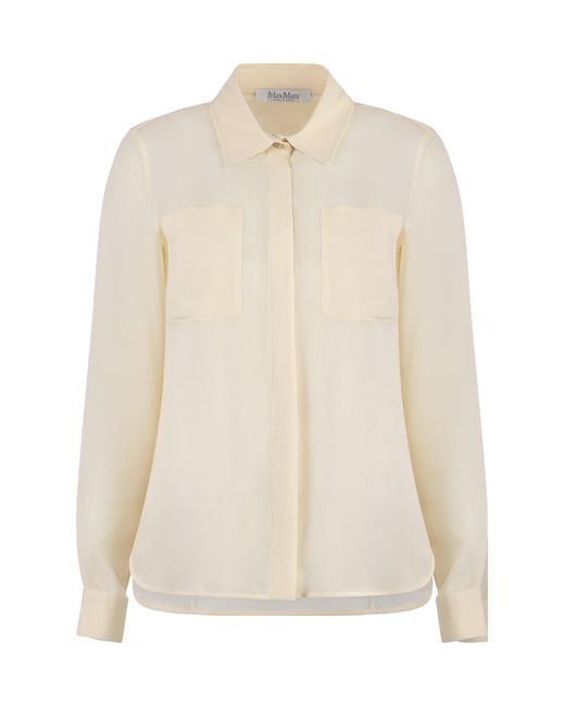 Max Mara White Vongola Silk Shirt