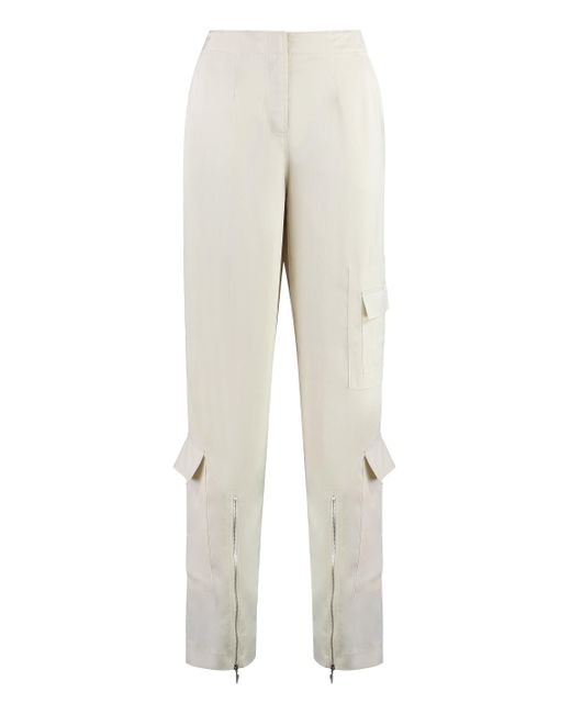Pantaloni in seta di Calvin Klein in White