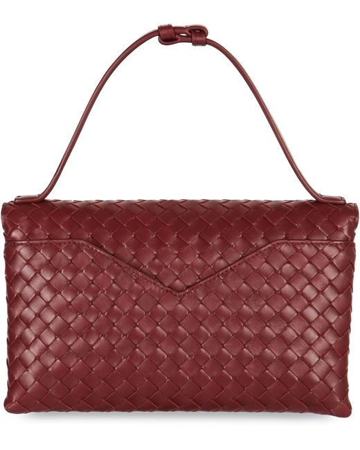 Borsa a tracolla Knot Lock in pelle di Bottega Veneta in Red