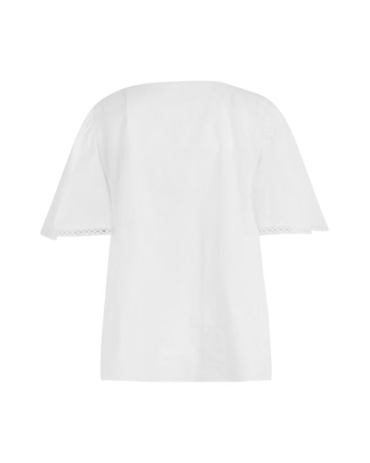 LES FILLES D'EVA White Short Sleeve Blouse With Ruffles