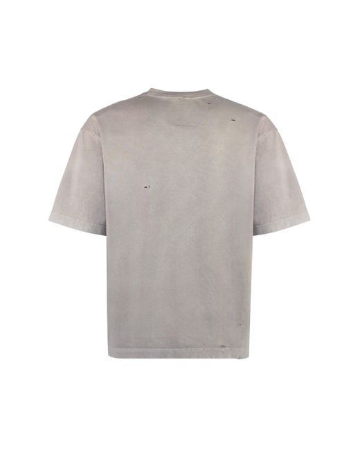 T-shirt girocollo in cotone di Maison Mihara Yasuhiro in Gray da Uomo