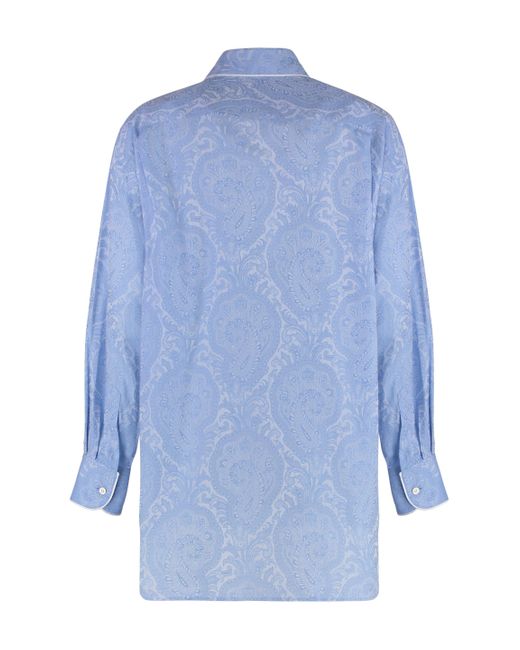 Overshirt in cotone di Etro in Blue