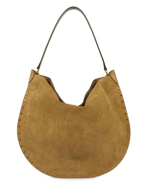 Borsa a spalla Oskan in pelle scamosciata di Isabel Marant in Brown
