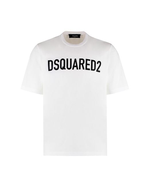 DSquared² White Logo Cotton T-Shirt for men